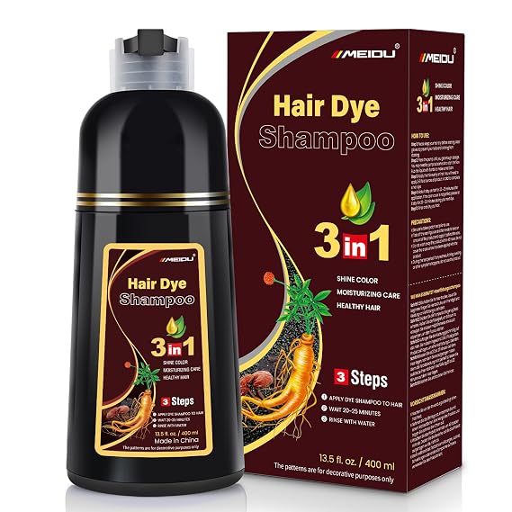 IIIMEIDU meidu Chestnut Brown Hair Dye Shampoo 3 in 1 for Women Men