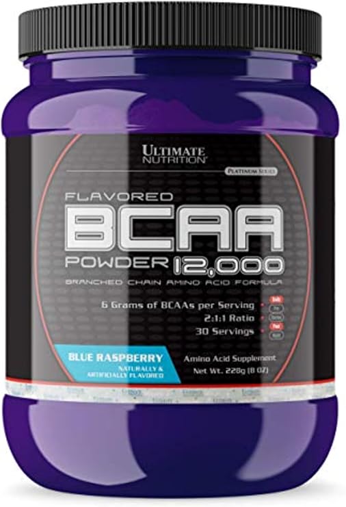 Ultimate Nutrition BCAA Powder 12000, Blue Raspberry, 30 Servings, 8oz