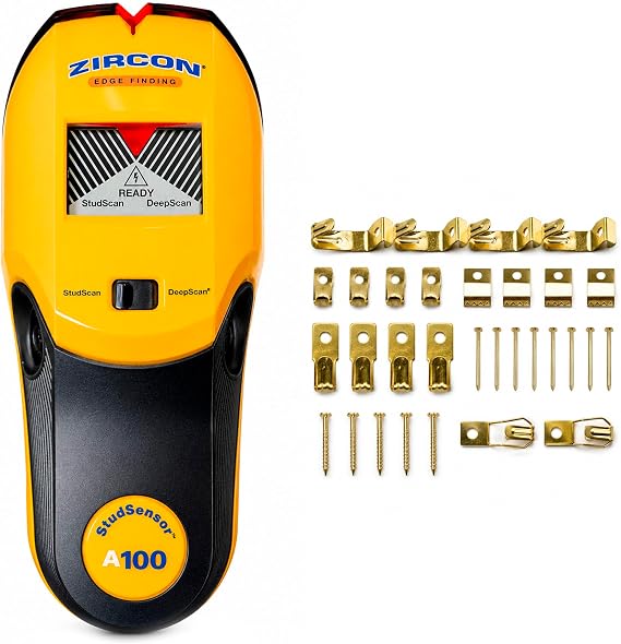 Zircon StudSensorTM A100 Stud Finder w/Live Wire Detection & Hanging Kit