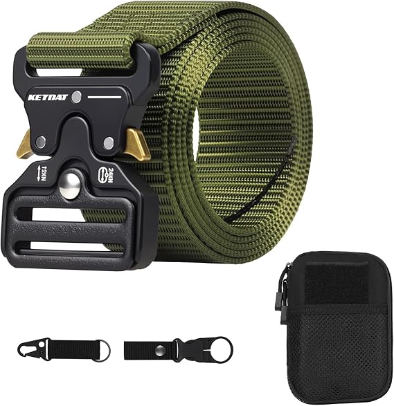 MensTacticalBelt MilitaryStyleNylon Tactical Belt MultiFunctionalTactical Web BeltsQuick ReleaseZincAlloyBuckle