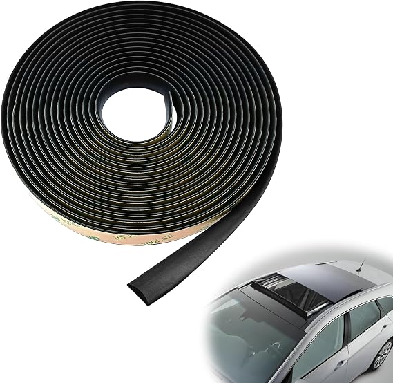 16.5FT/5M Car Windshield Seal Strip & Sunroof Rubber Seal, Universal Automotive Weather Stripping Seal Strip for Car Front Rear Windshield, Sunroof, Windows, Sliding Doors Edge Trim Molding Protection