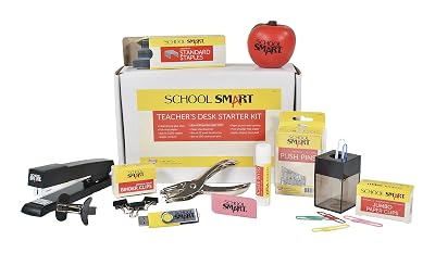 School Smart 081666 Teachers Desk Starter Kit, 3 Inch, White