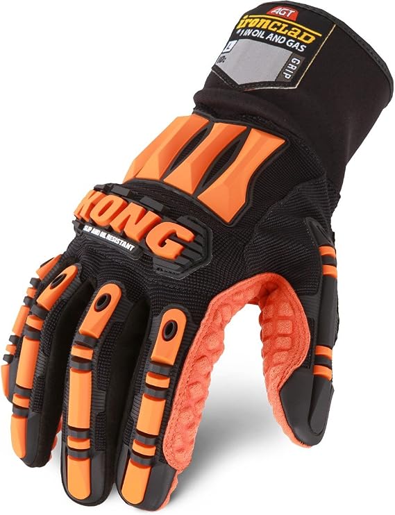 Ironclad Mechanics Gloves, Black/Orange, XL, PR