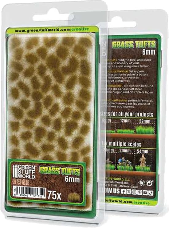 Green Stuff World Static Grass Tufts 6 mm - Beige - 10671, Small