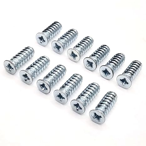 ReplacementScrews Flat Head Euro Screws Compatible with IKEA Part 100372 | (KALLAX, FLEKKE, IDANAS, BRIMNES, MACKAPAR), Flush Mount Finish, Typical Drawer Rails & Hinge Screws, Pack of 12
