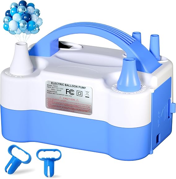 SINBEE Balloon Pump Electric Party Decorations - Portable Dual Nozzle Balloon Inflator for Party Balloons, Birthday, Baby Shower