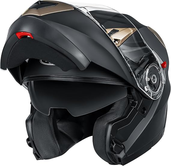 Motorcycle Modular Full Face Helmet DOT Approved - YEMA Helmet YM-925 Motorbike Casco Moto Moped Street Bike Racing Helmet with Sun Visor for Adult Youth Men and Women