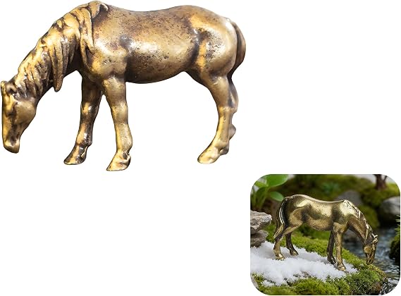 Miniature Horse Figurines Brass Sculpture – for Office or Home – for Bonsai