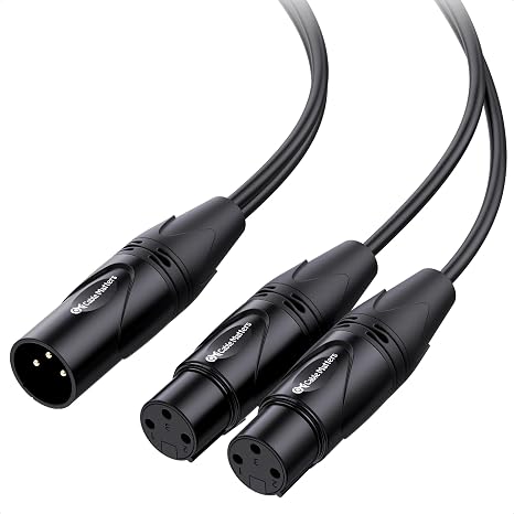 Cable Matters Balanced XLR Splitter Cable, XLR Y Cable, 1.5ft | 0.5m, Male to 2 Female, Microphone Splitter, 1 Male to 2 Female