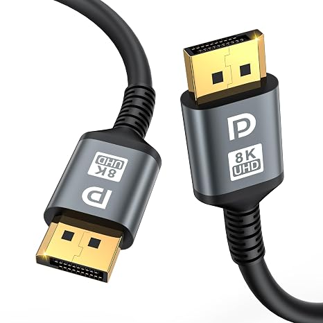 16K DisplayPort Cable 2.1, 20 FT DP Cable [16K@60Hz, 8K@120Hz, 4K@240Hz, 40Gbps] | Gold-Plated DP to DP for Gaming Monitor, PC | Supports HDR, HDCP, FreeSync, G-Sync, RTX 4090, 7900XTX