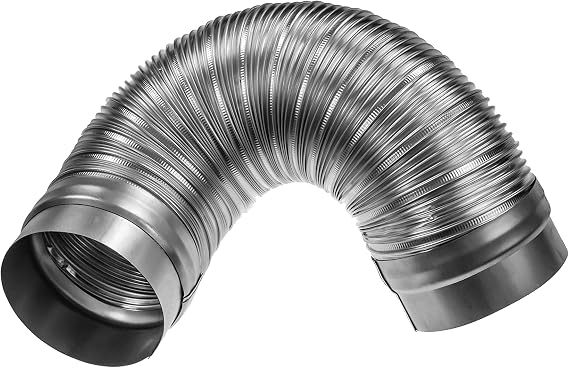 Repa Market 4 Inch Flexible Aluminum Duct - 9.94 to 19.68 Inch Long 4 Inch Duct with Galvanized Steel End Sleeves - HVAC Semi Rigid Dryer Vent Hose - Dryer Vent Tube - Dryer Vent Aluminum Duct