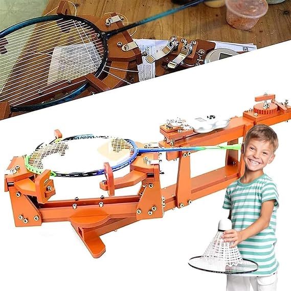 Badminton Racket String Machine, DIY Racket Frame Threading Machine with Tools, 6 Point Fixed, Portable Racquet Stringing Machine, Racket String Tools for Badminton Rackets