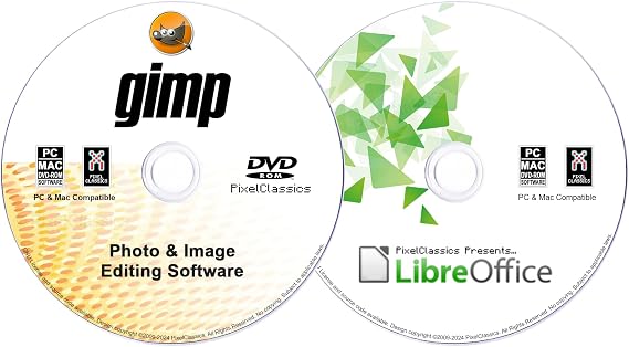 Office Suite LibreOffice 2026 + GIMP Photo Editor 2026 on CD DVD Disc | Compatible with Microsoft Office Word Excel & PowerPoint | One Time Purchase, Lifetime License & Free Updates | Windows PC & Mac