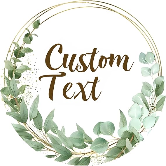 Premium Custom Stickers Labels - Personalized Stickers for Businesses Logo and Name. Birthday Pets and Label Product Boxes Wedding Favors Waterproof Labels (Wreath 1, 3 inch)