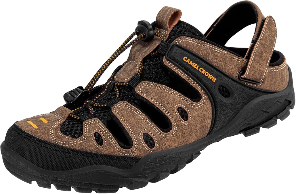 CAMELSPORTS Men's Hiking Sandals Outdoor Sport Closed Toe Walking Sandal Waterproof Non-Slip Summer Fisherman Beach Water Shoes