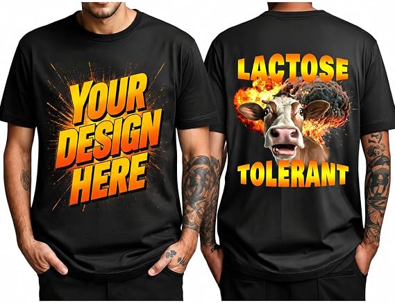Custom T Shirts for Men Personalized T Shirts with Logo Text Picture Design Your Own Tee Shirt with Front & Back Print