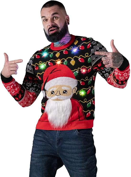 Women`s Ugly Christmas Sweater Unisex Novelty Santa Pullover Cardigan for Xmas Party Festive