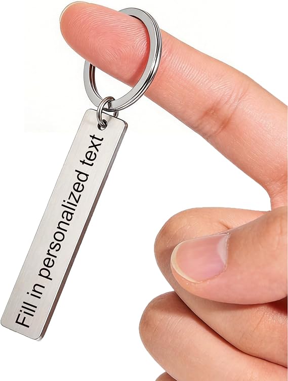 Stainless steel Customized Double-Sided Keychain - Personalized Engraved Design for Men/Women - Personalized Gift for Couples, Anniversary, Safe Drive & Fathers Day