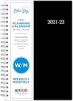 Blue Sky 2021-2022 Academic Year Weekly & Monthly Planner, 5 x 8, Flexible Cover, Wirebound, Enterprise 130611