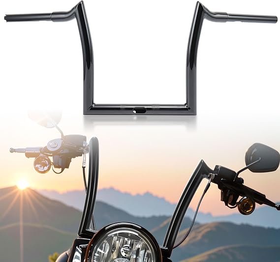 1-1/4 inch Fat Meathook Monkey Bagger 10" Rise Ape Hanger Handlebar for 2015-2023 Road Glide & Road Glide Special & Road Glide Ultra(Black)
