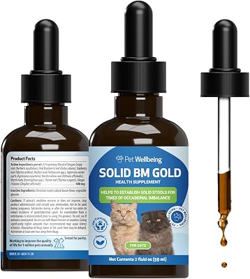 Pet Wellbeing Solid BM Gold for Cats - Supports Healthy Digestive Function, Solid Stools, Normal Bowel Movements, Bayberry- Veterinarian-Formulated Herbal Supplement 2 oz 59 ml