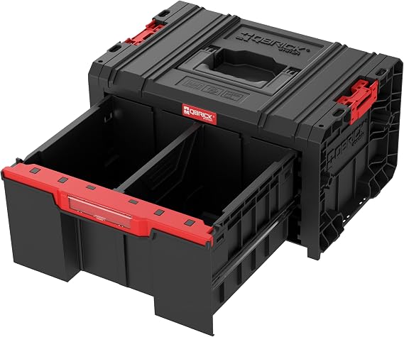 Qbrick System Pro Drawer 1 Toolbox 2.0 Basic Black Tool Box with Deep Drawer Robust Automatic Blockage Modular
