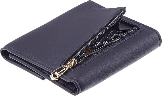 Travelambo RFID Blocking Wallet Women Small Womens Wallet Credit Card Holder Mini Compact Trifold Wallets for Women with Coin Pocket Zipper