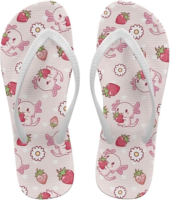 Customized Flip Flops for Women Comfortable Sandals Shower & Walking White Thong Sandals Size 35-40
