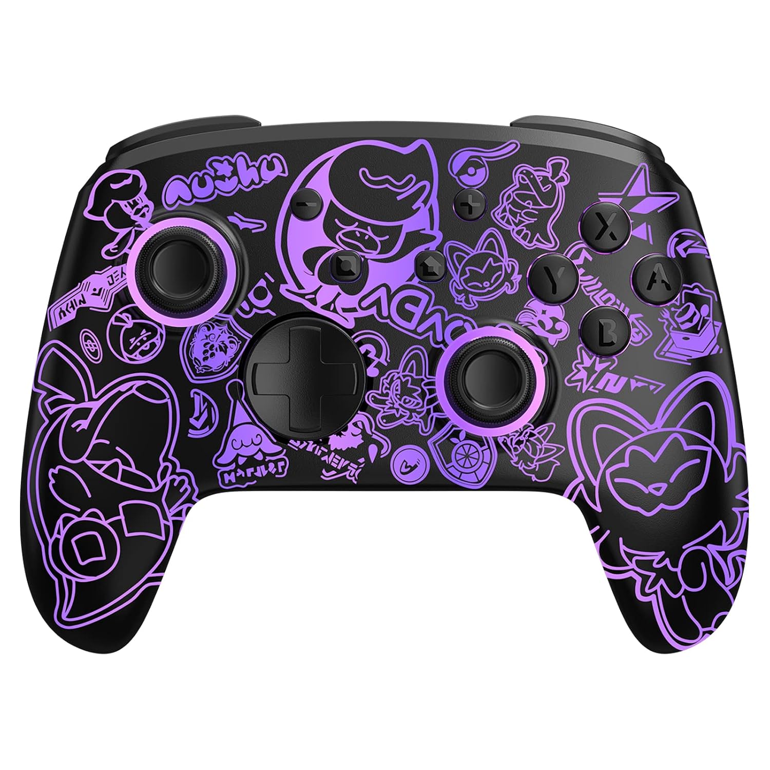 FUNLAB Switch Controller,Switch Pro Controller Wireless Compatible with Nintendo SwitchOLEDLite,FF Bluetooth Remote Gamepad with 7 LED ColorsPaddleTurboMotion Control for Pokemon Fans - Black