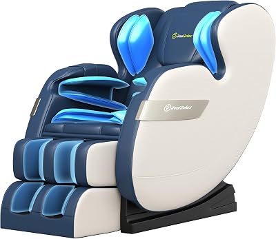 2025 Full Body Massage Chair of Dual Core, Zero Gravity, with App Control, Bluetooth, Lower Back Eating, Foot Roller, Blue