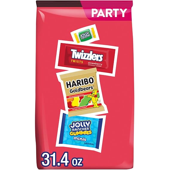 HARIBO, JOLLY RANCHER & TWIZZLERS Assorted Candy Variety Pack, 31.4 oz