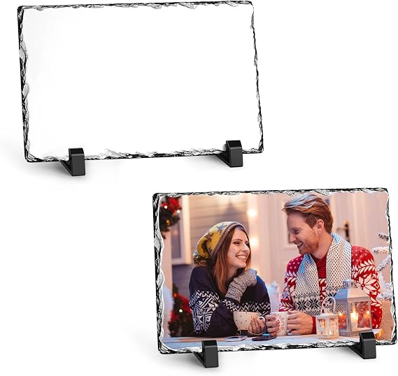 Sublimation Slate Blanks 6x8 Inch Sublimation Plaque Rock Stone Picture Photo Plate 2 Pack Bulk