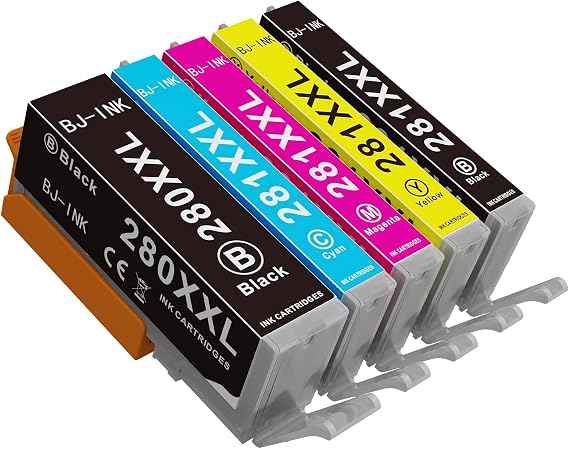 Compatible Ink Cartridge Replacement for Canon 280 281 XXL PGI-280XXL CLI-281XXL for Pixma TR8620 TR8520 TR7520 TS6320 TS6120 TS6220 TS8320 TS9120 TS8120 TS8220 Printer