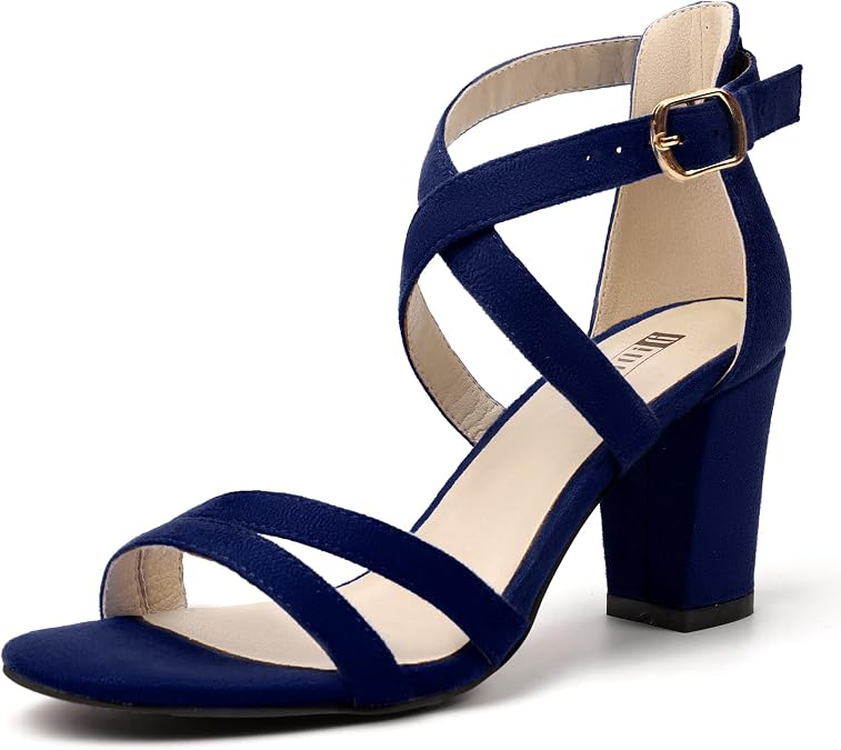 IDIFU Women's IN3 Gita Block Open Toe Strappy Heel Sandals