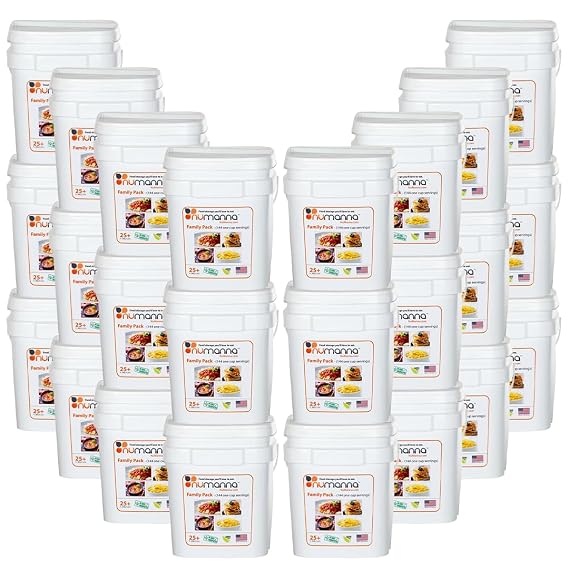 Numanna Family Pack Bucket 3,456 Servings 24-Months Emergency Meal Kit | Easy-to-Prepare, Non-GMO Freeze-Dried Survival Food | Everyday Meals in Resealable Pouches | Made in USA | 25+ Year Shelf Life