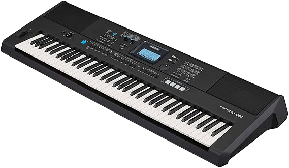 YAMAHA 76 Keys Touch Sensitive Advanced Portable Keyboard with Power Adapter PSREW425 Black