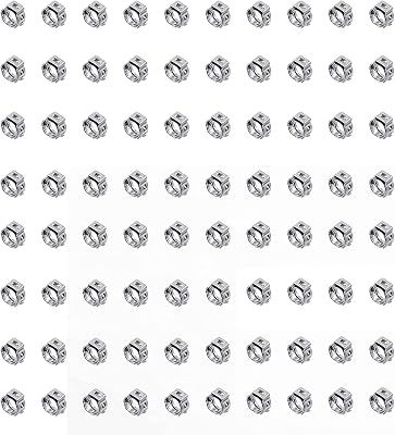40Pcs 0.24-0.28 Inch 6.0-7.0mm Single Ear Hose Clamps, 304 Stainless Steel Pex Pinch Clamps Cinch Rings