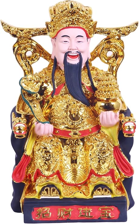 Resin CAI Shen Statue & Figure, Caishen, Feng Shui Decor & Gifts for Home