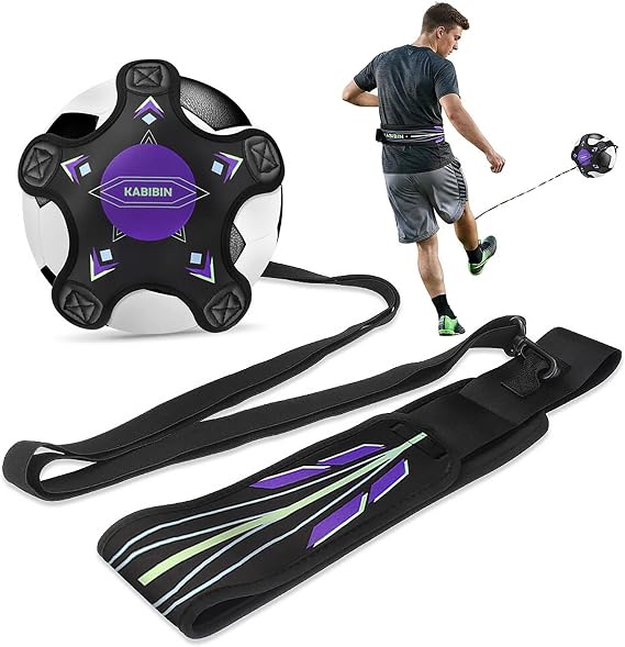 Soccer Ball/Volleyball Training Equipment, Solo Soccer Kick Trainer for Kids& Adults, Soccer Practice Aid Bungee Waist Belt