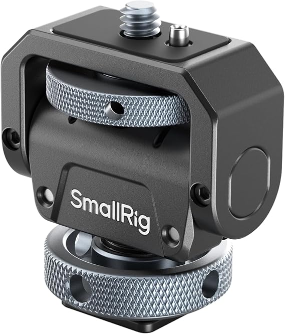 SmallRig Camera Monitor Mount Lite with Cold Shoe, Swivel 360 and Tilt 180 Holder for Field Monitor, LED, Flash and Video Shooting Photography Accessories, Max Load Capacity of 90 Tilt 3.2kg