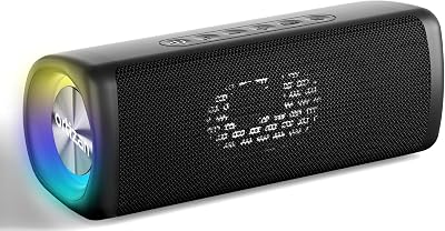 Ortizan Bluetooth Speakers, IPX7 Waterproof Speaker with 20W Loud Sound, Up to 30H Playtime, Stereo Pairing, Deep Bass, Portable Wireless Speakers for HomePartyOutdoor, Gift for Men or Women Black