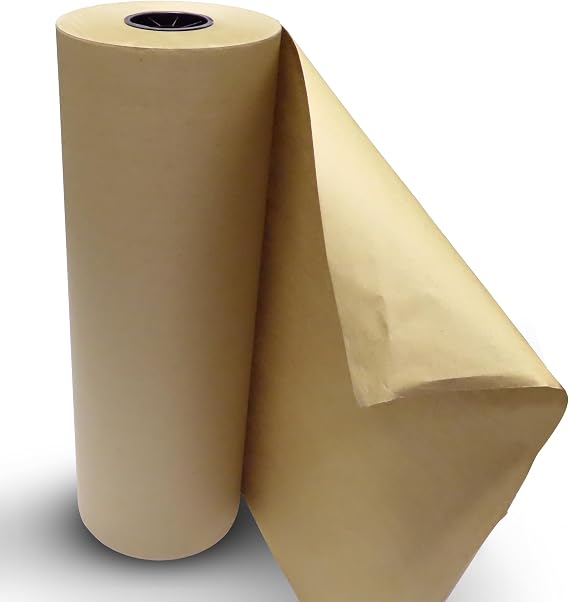 Kraft Paper 30# on a roll 1200 Ft., 24" x 14.400' with 3" core from Nextdaylabels. Perfect for Packing & Void Filling, Compact, eco-Friendly 100% Recycled