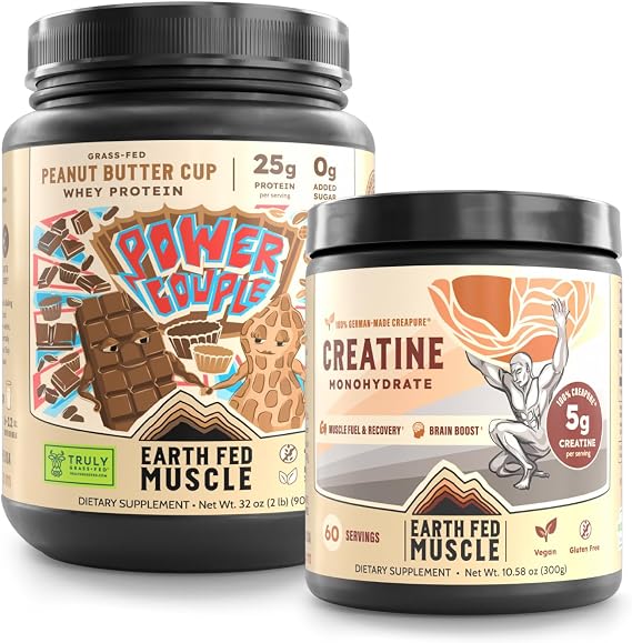 Earth Fed Muscle Peanut Butter Chocolate Whey + Creapure Creatine Power Bundle