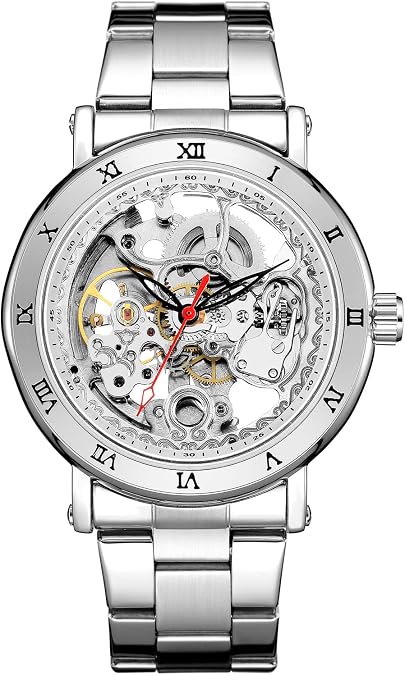 Wristwatch Mechanical Men Carving Skeleton Auto self-Wind Watches Transparent