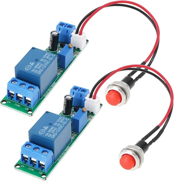 2Pcs DC 12V Adjustable Timer Delay Turn Off Module 1~10s Timing Relay for Robot Intelligent Product Development Automation Equipment PLC Development