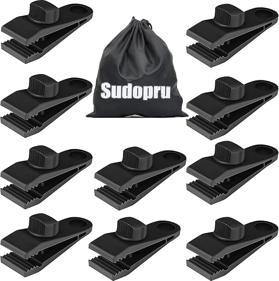 Tarp Clips Heavy Duty Lock Grip, 10 Pcs Tarp Clamps with Storage Bag