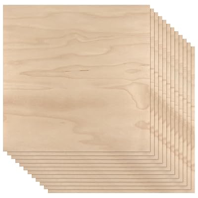 Boao 12 Pcs Real Wood Veneer Sheets 12 x 12 Wood Veneer Laminate Sheets for Jewelry Boxes, Door Panels, Marquetry Maple