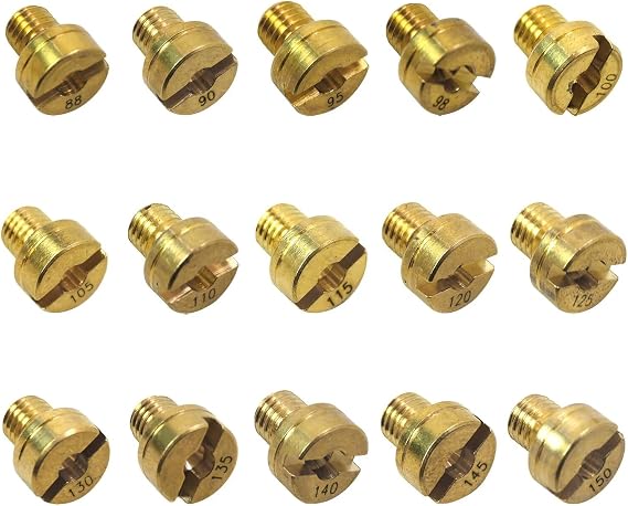 2024 New High Performance Carburetor Main Jet Kit #88-150 for Mikuni VM22 VM24 VM26 VM30 Carb, N100/604 Part,Fit for 125cc - Cap Height 4mm, Cap Dia.8mm, M5x0.75mm Thread Size