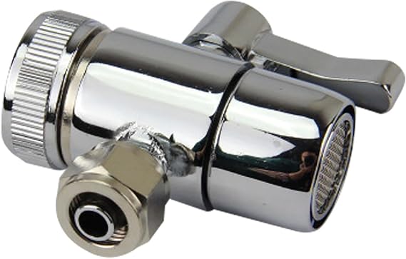 Malida diverter valve for counter top Water Filters Faucet Adapter, M22 female thread with push on 3/8 inch tubing.