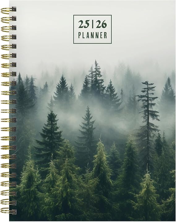 TF Publishing July 2025 - June 2026 Mystic Forest Medium Weekly Monthly Planner - 12 Month Academic Planner 2025-2026 with Durable Cover, Thick Cream Colored Paper, and Planning Stickers - 6.5in x 8in